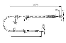 żażné lanko parkovacej brzdy BOSCH 1 987 482 272