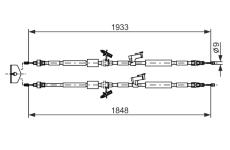 Tažné lanko, parkovací brzda BOSCH 1 987 482 280