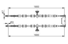 Tažné lanko, parkovací brzda BOSCH 1 987 482 291