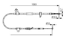 żażné lanko parkovacej brzdy BOSCH 1 987 482 296