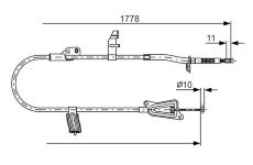 żażné lanko parkovacej brzdy BOSCH 1 987 482 305