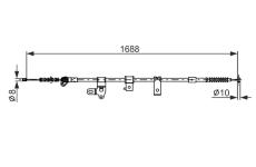 żażné lanko parkovacej brzdy BOSCH 1 987 482 306