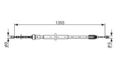 żażné lanko parkovacej brzdy BOSCH 1 987 482 309