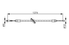 żażné lanko parkovacej brzdy BOSCH 1 987 482 312