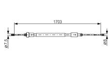 żażné lanko parkovacej brzdy BOSCH 1 987 482 315