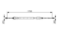żażné lanko parkovacej brzdy BOSCH 1 987 482 316
