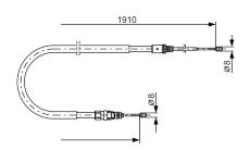 Tažné lanko, parkovací brzda BOSCH 1 987 482 323
