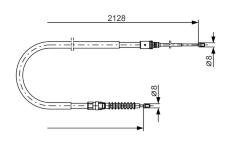 żażné lanko parkovacej brzdy BOSCH 1 987 482 324