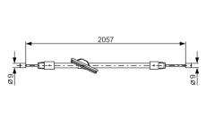 Tažné lanko, parkovací brzda BOSCH 1 987 482 331