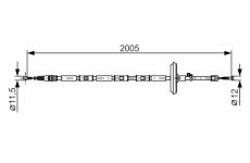 Tažné lanko, parkovací brzda BOSCH 1 987 482 333