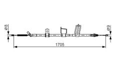 Tažné lanko, parkovací brzda BOSCH 1 987 482 339