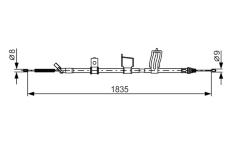 Tažné lanko, parkovací brzda BOSCH 1 987 482 341