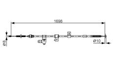 żażné lanko parkovacej brzdy BOSCH 1 987 482 346