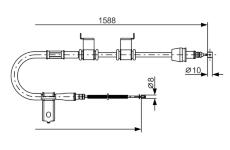 Tažné lanko, parkovací brzda BOSCH 1 987 482 358