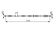 żażné lanko parkovacej brzdy BOSCH 1 987 482 364