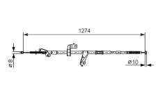 Tažné lanko, parkovací brzda BOSCH 1 987 482 366