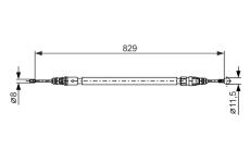 Tažné lanko, parkovací brzda BOSCH 1 987 482 372