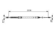 Tažné lanko, parkovací brzda BOSCH 1 987 482 373