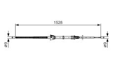 Tažné lanko, parkovací brzda BOSCH 1 987 482 374