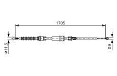 Tažné lanko, parkovací brzda BOSCH 1 987 482 377