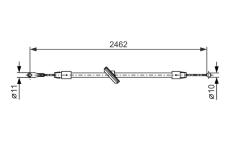 Tažné lanko, parkovací brzda BOSCH 1 987 482 381