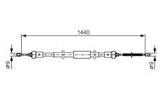 żażné lanko parkovacej brzdy BOSCH 1 987 482 383