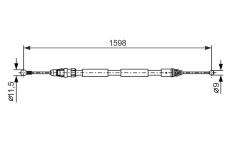 Tažné lanko, parkovací brzda BOSCH 1 987 482 388
