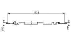 żażné lanko parkovacej brzdy BOSCH 1 987 482 407