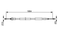 Tažné lanko, parkovací brzda BOSCH 1 987 482 408