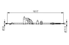 Tažné lanko, parkovací brzda BOSCH 1 987 482 441