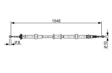 Tažné lanko, parkovací brzda BOSCH 1 987 482 528