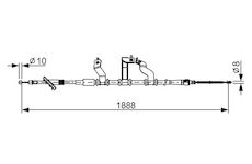 Tažné lanko, parkovací brzda BOSCH 1 987 482 532