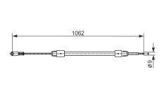 Tažné lanko, parkovací brzda BOSCH 1 987 482 538