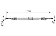 Tažné lanko, parkovací brzda BOSCH 1 987 482 549