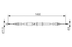 Tažné lanko, parkovací brzda BOSCH 1 987 482 553
