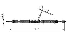 Tažné lanko, parkovací brzda BOSCH 1 987 482 559