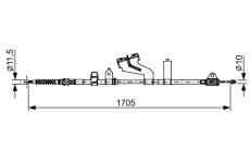 Tažné lanko, parkovací brzda BOSCH 1 987 482 654