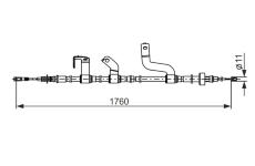 Tažné lanko, parkovací brzda BOSCH 1 987 482 842