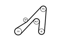 Sada žebrovaných klínových řemenů CONTINENTAL CTAM 6DPK1825K3