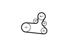 Sada žebrovaných klínových řemenů CONTINENTAL CTAM 6PK1139 EXTRA K1