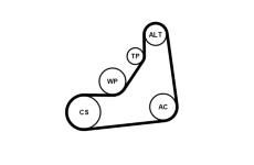 Sada žebrovaných klínových řemenů CONTINENTAL CTAM 6PK1153K5