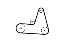 Sada žebrovaných klínových řemenů CONTINENTAL CTAM 6PK1173K3