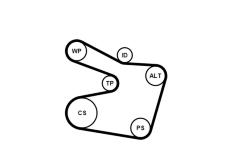 Vodní pumpa + klinový żebrový řemen CONTINENTAL CTAM 6PK1538WP2