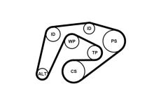 Sada žebrovaných klínových řemenů CONTINENTAL CTAM 6PK2260K3