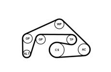 Sada žebrovaných klínových řemenů CONTINENTAL CTAM 6PK2415K1