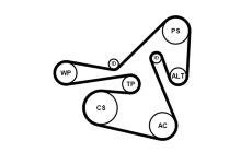 Sada žebrovaných klínových řemenů CONTINENTAL CTAM 6PK2415K2