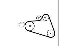 Sada žebrovaných klínových řemenů CONTINENTAL CTAM 6PK894K1