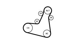 Sada žebrovaných klínových řemenů CONTINENTAL CTAM 7PK1196 EXTRA K2