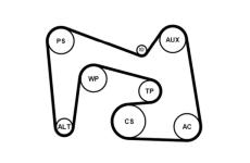 Sada žebrovaných klínových řemenů CONTINENTAL CTAM 7PK2418K1