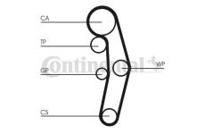 ozubení,sada rozvodového řemene CONTINENTAL CTAM CT1028K5